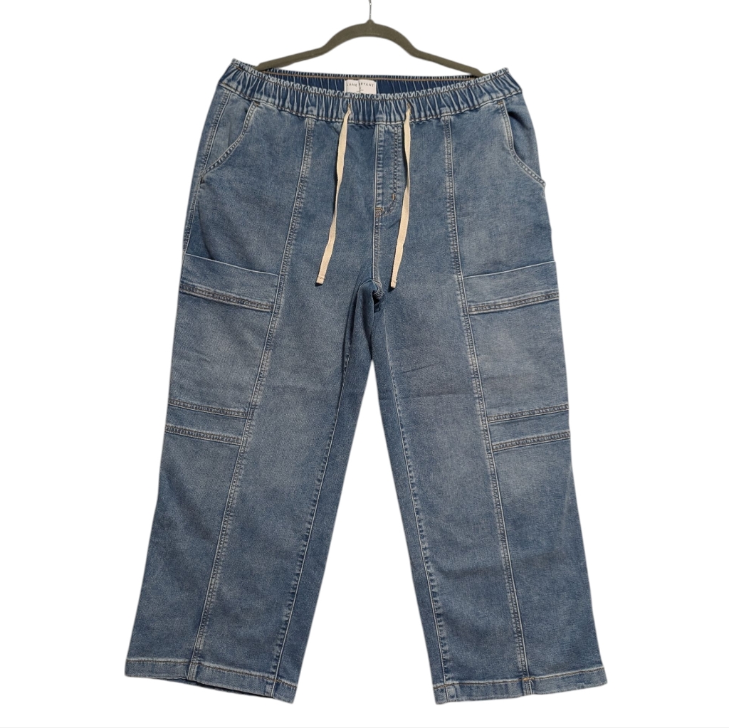 Lane Bryant Women's Blue Relaxed Jeans Elastic Waist Size 16s